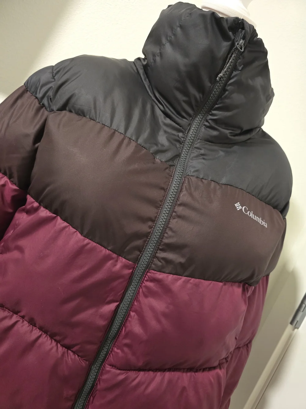 Columbia Puffect Color Blocked Puffer Jacket Womens Large Marionberry Coat